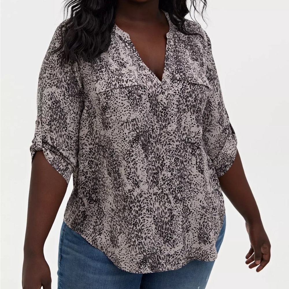 Torrid Harper Georgette pullover 3/4 sleeve blouse 2